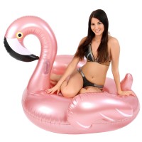 Flamingó gumimatrac - csillogó rózsaszín